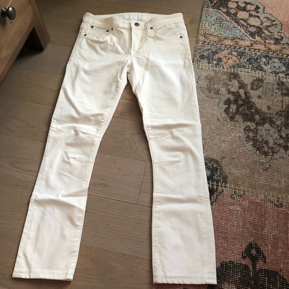 Helmut Lang white denim jeans